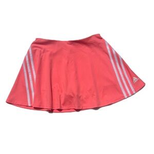 adidas Big Girls XL 3-Stripes Tennis Skirt Coral Pink Athletic Flare Skort